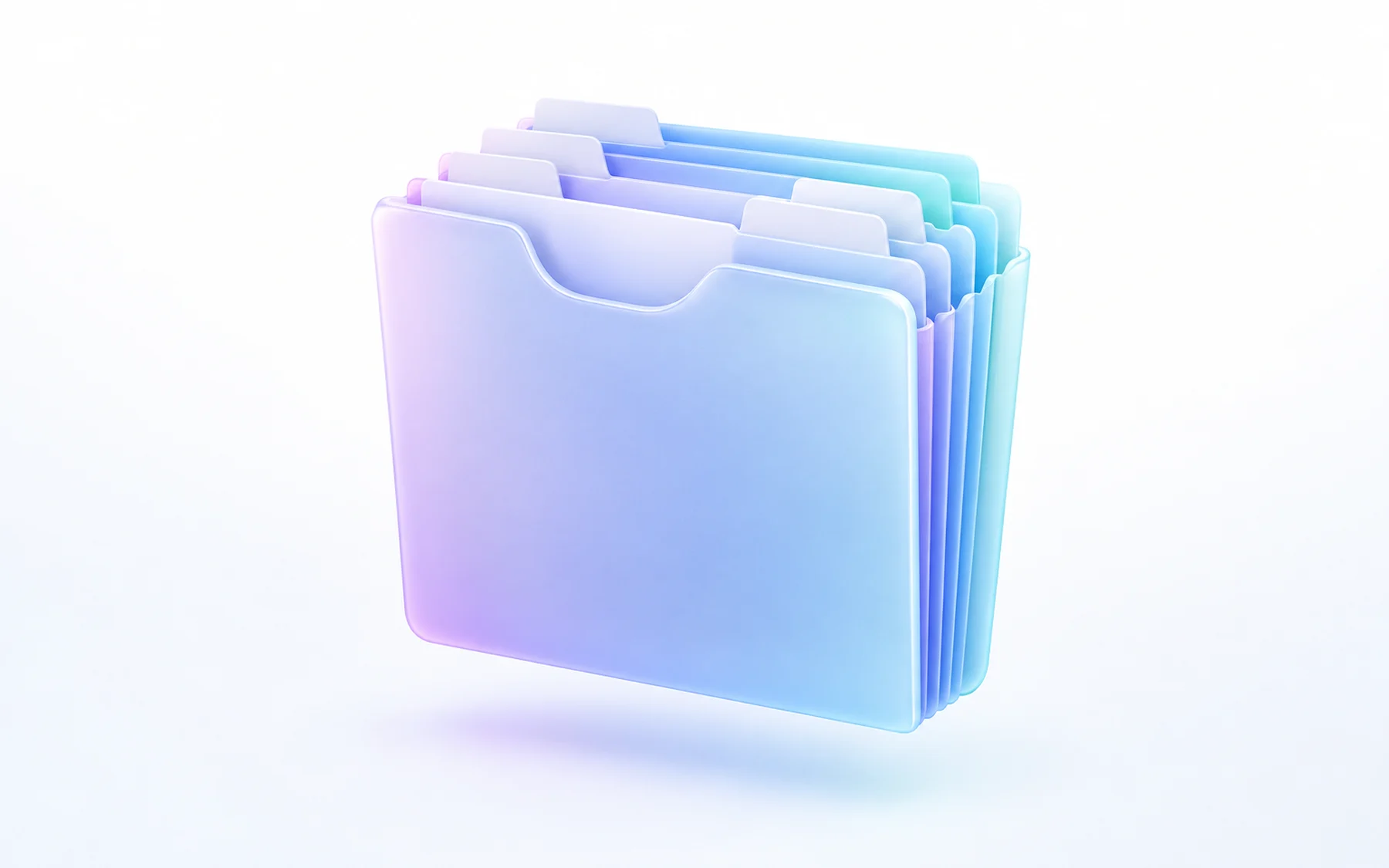 Illustration: a frosted expanding file organizer with blank tabs.