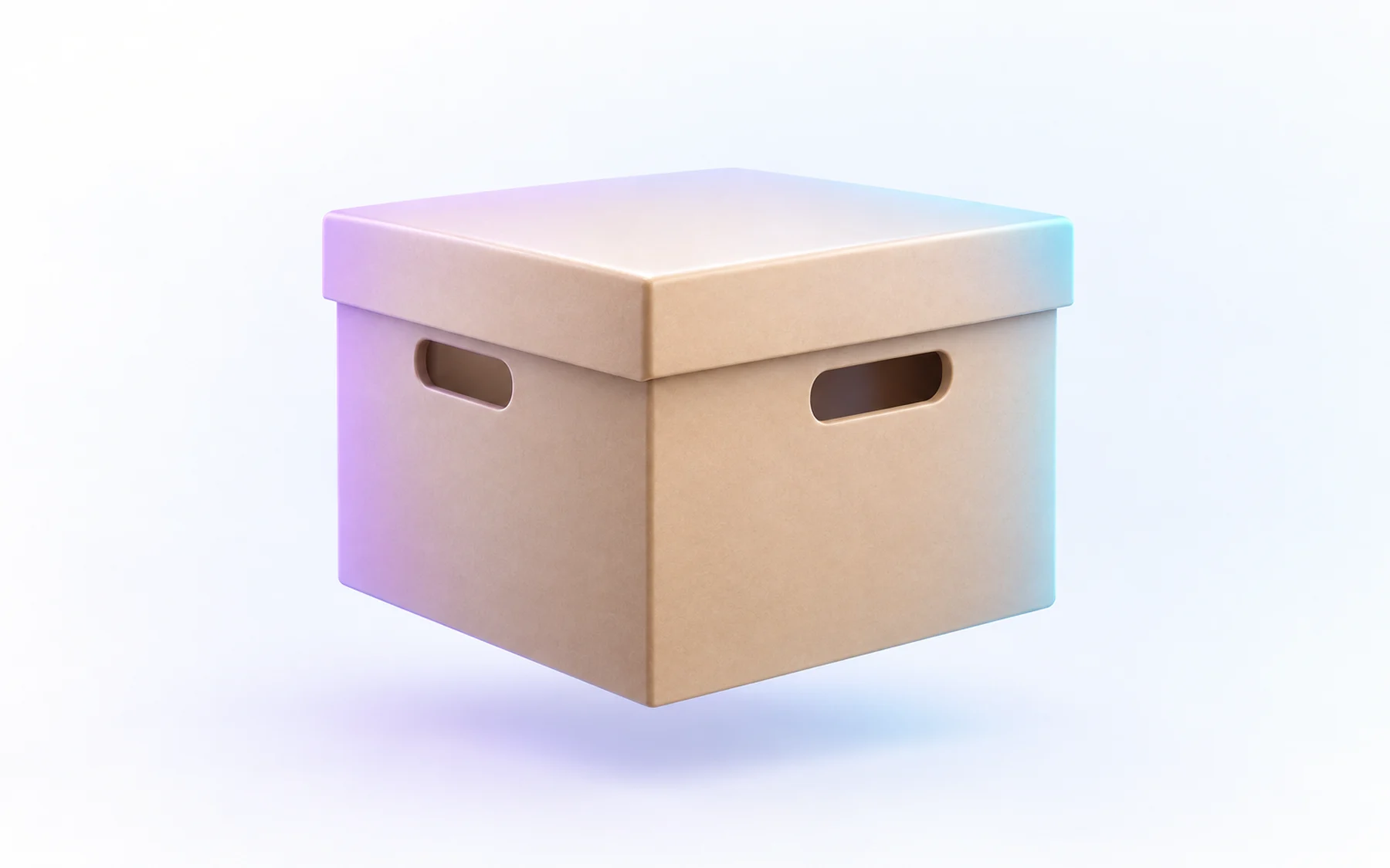 Illustration: a closed cardboard file storage box with a lid and hand holes.