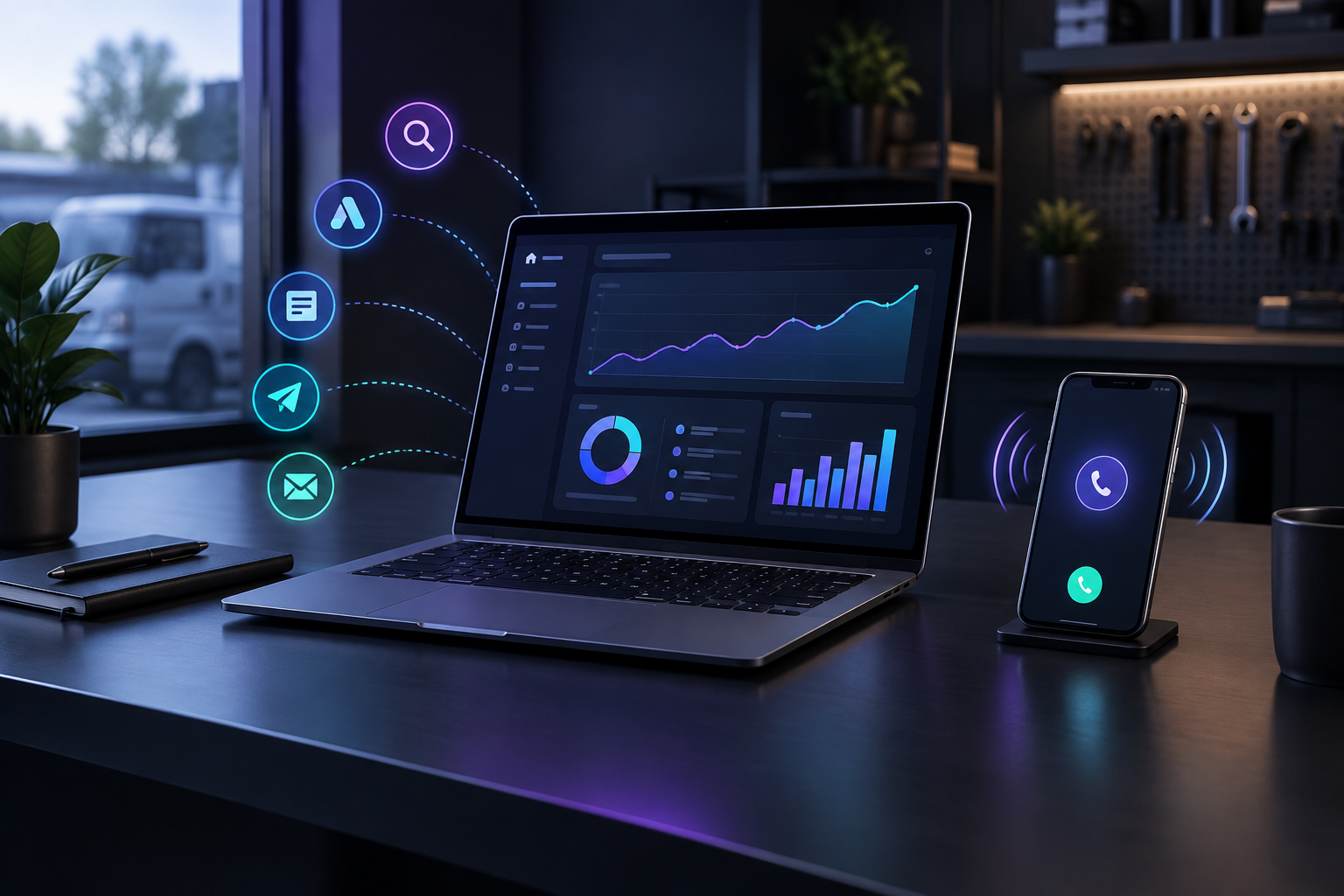 AI marketing platform with a live dashboard for small business
