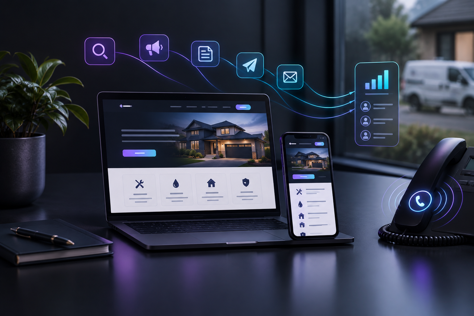 AI software that builds and manages a website for a small service business