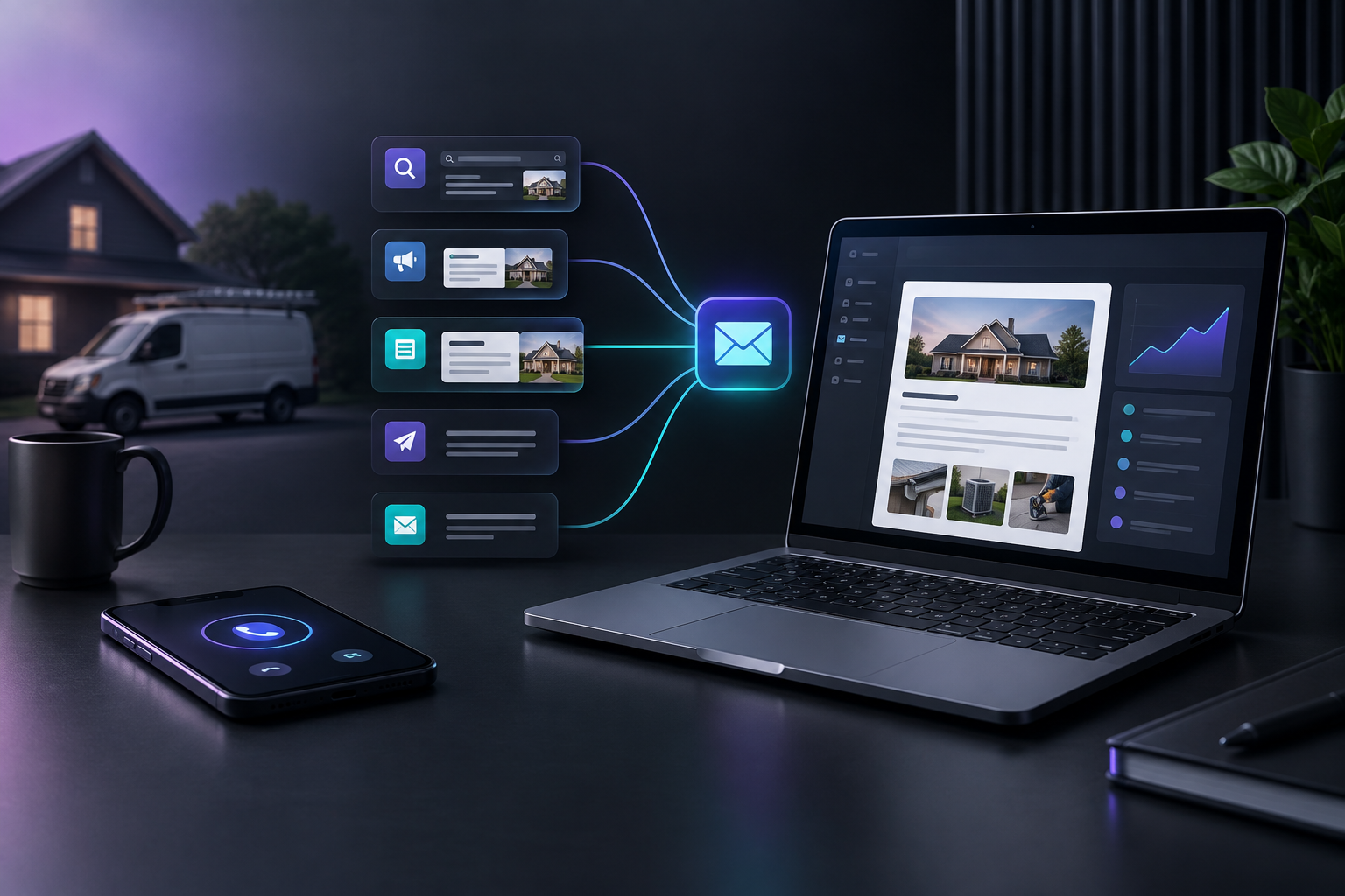 Automated email newsletter software for a home service business