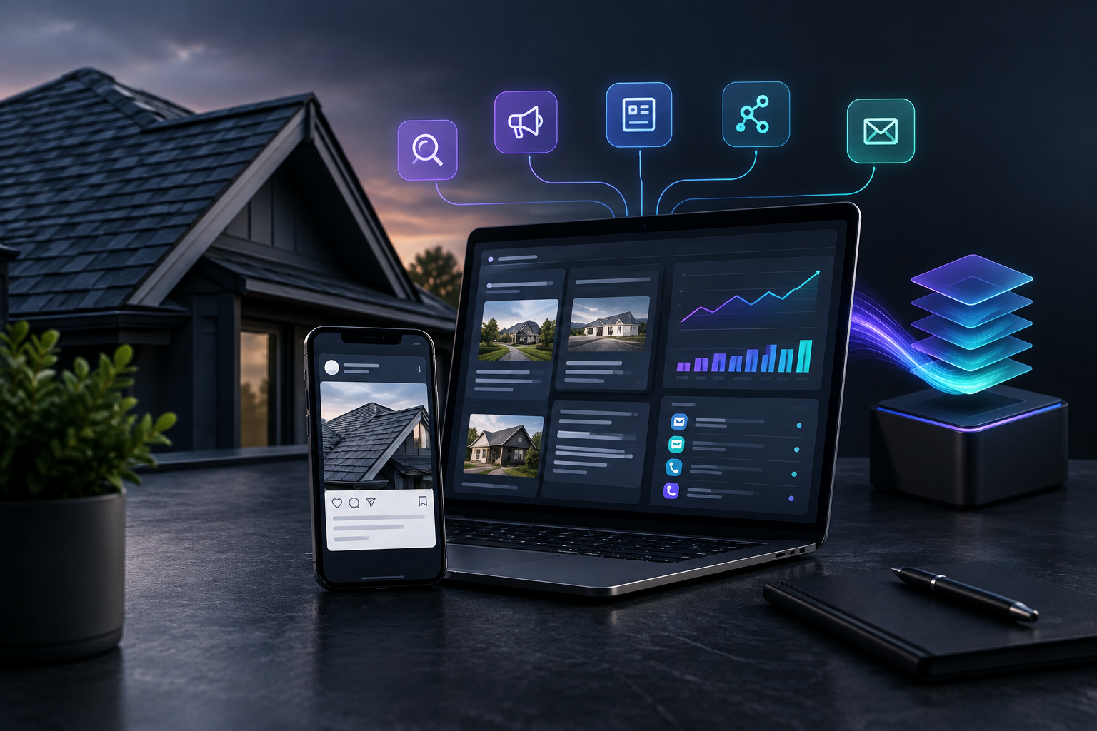 Best AI tool to write blog posts and social media for a roofing company